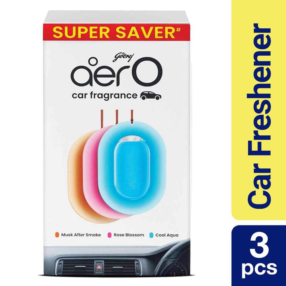 Godrej Aer O Hanging Car Air Freshener - Assorted | Pack of 3