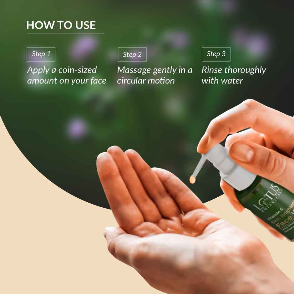 Lotus Botanicals Skin Brightening Face Wash Vitamin C Sulphate Silicon & Chemical Free All Skin Types