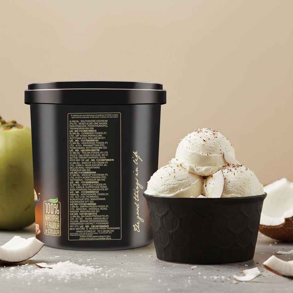 Lazza Natural Tender Coconut Ice Cream Tub