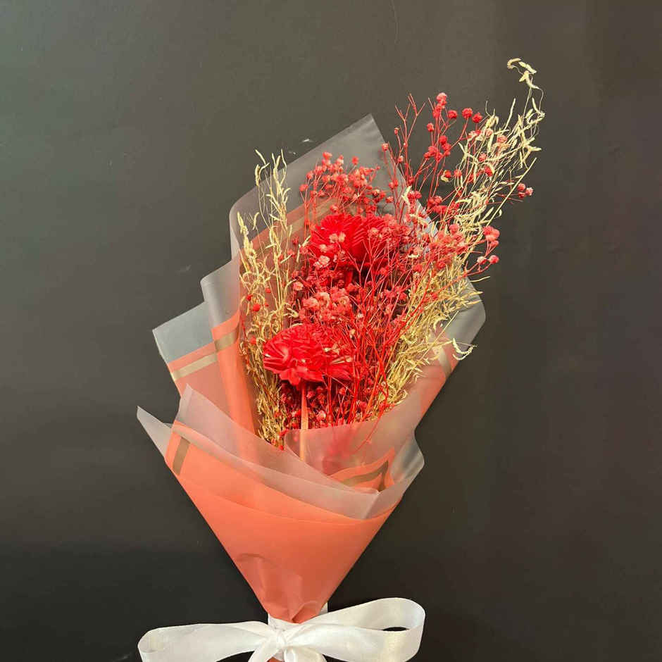 Orange Blush Love Dried Flower Bouquet | Ideal for Gifting | Farmerr