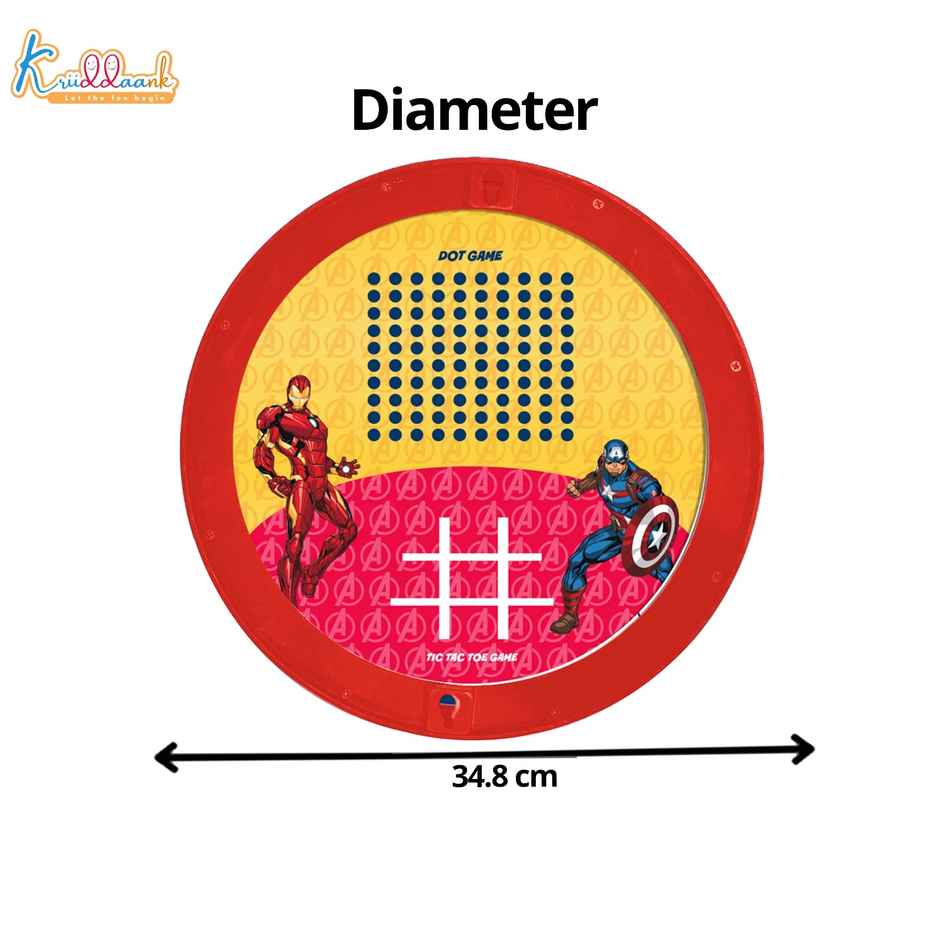 Kriiddaank Marvel Avengers Magnetic Dartboard 13 Inch Dual Side Target Tic Tac Toe Game 4 Darts Kids