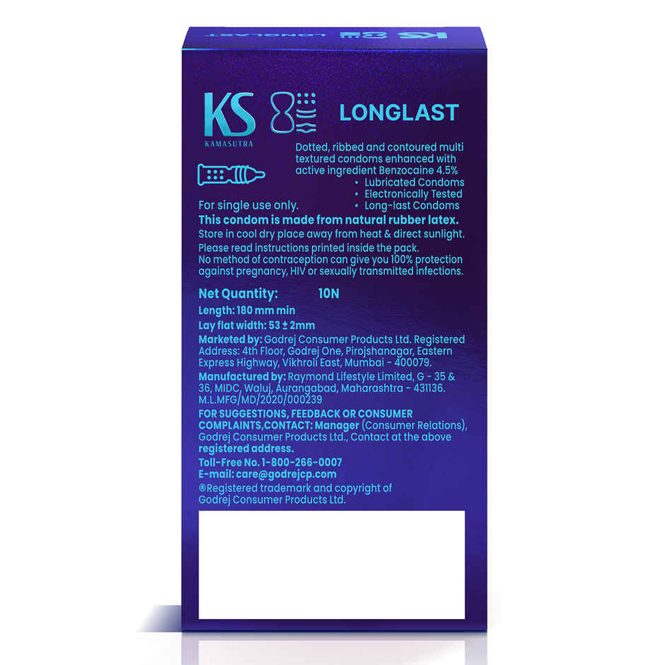 KamaSutra Longlast Condoms for Men | Safe & Comfortable