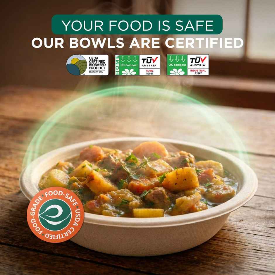 Round Disposable Bowl | 475 ml | 10 Count | Eco Soul