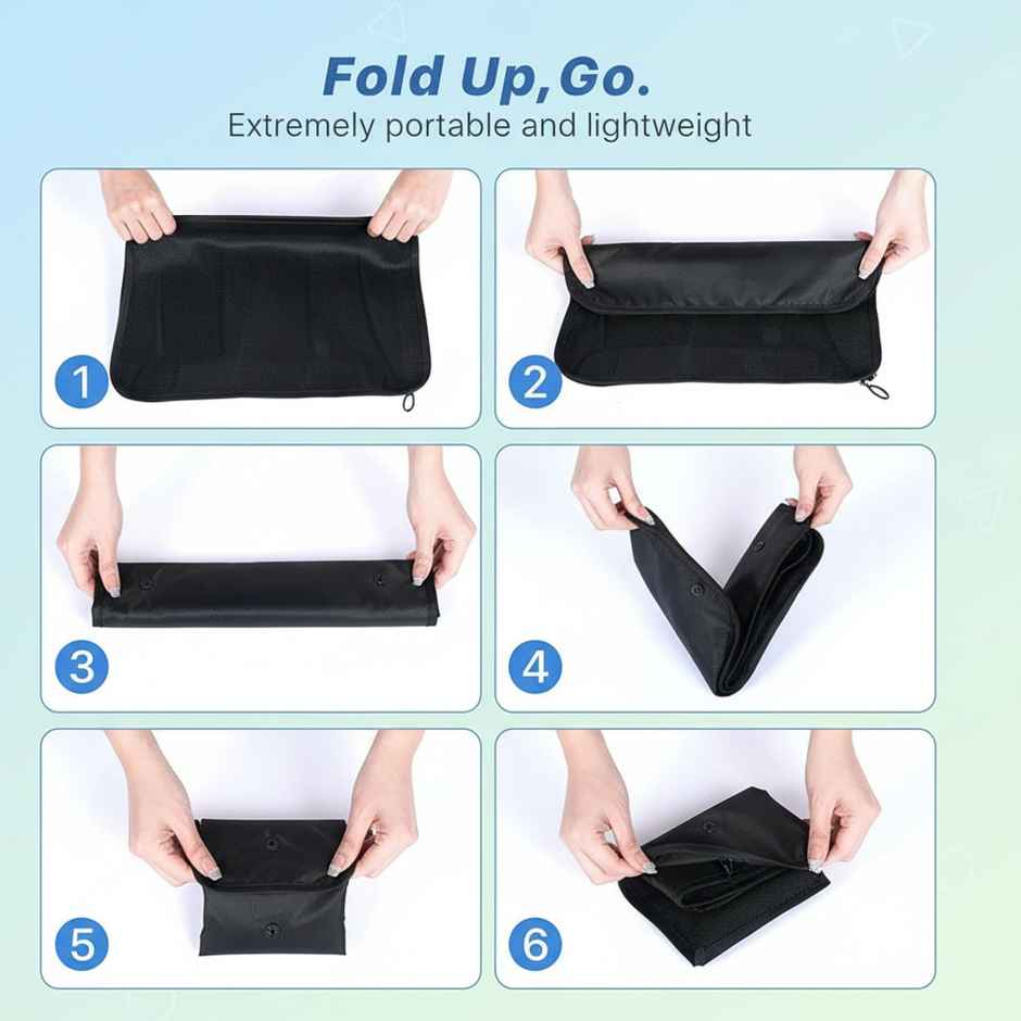 Lazer Polyester Travel Organizer Bag 3 Packing Cubes + 3 Pouches + 1 Toiletry Organizer Bag | Black