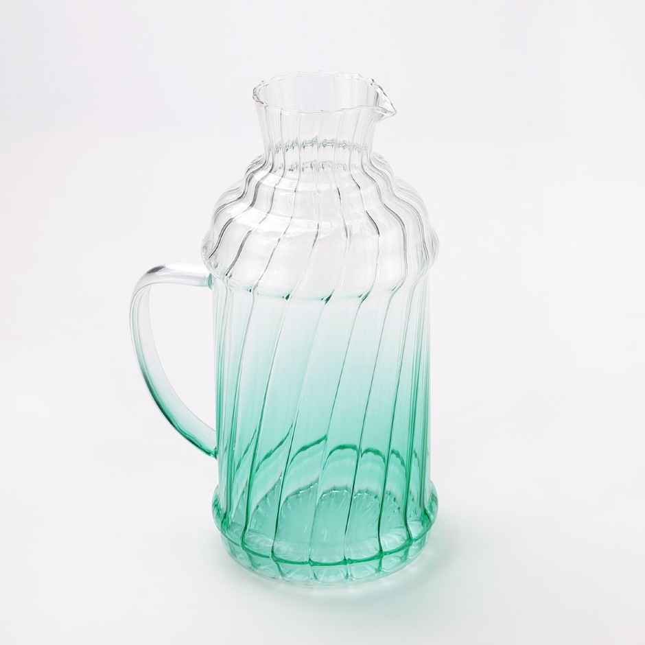 Umai Glass Jug Set With Stainless Steel Lid And 2 Cups | 1200Ml Glass Jug- 280Ml Mugs