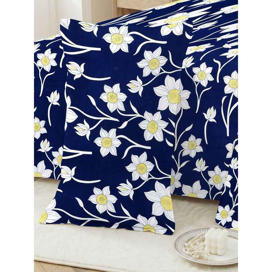 Dream Living Double Bedsheet Set | Navy 210 X 220 cm