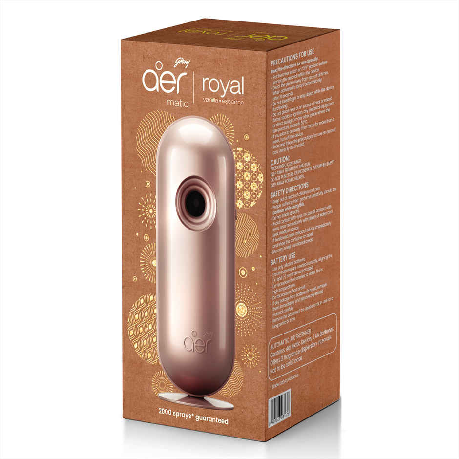 Godrej aer Matic Combi Room Freshener | Royal Vanilla Essence | Machine + Refill
