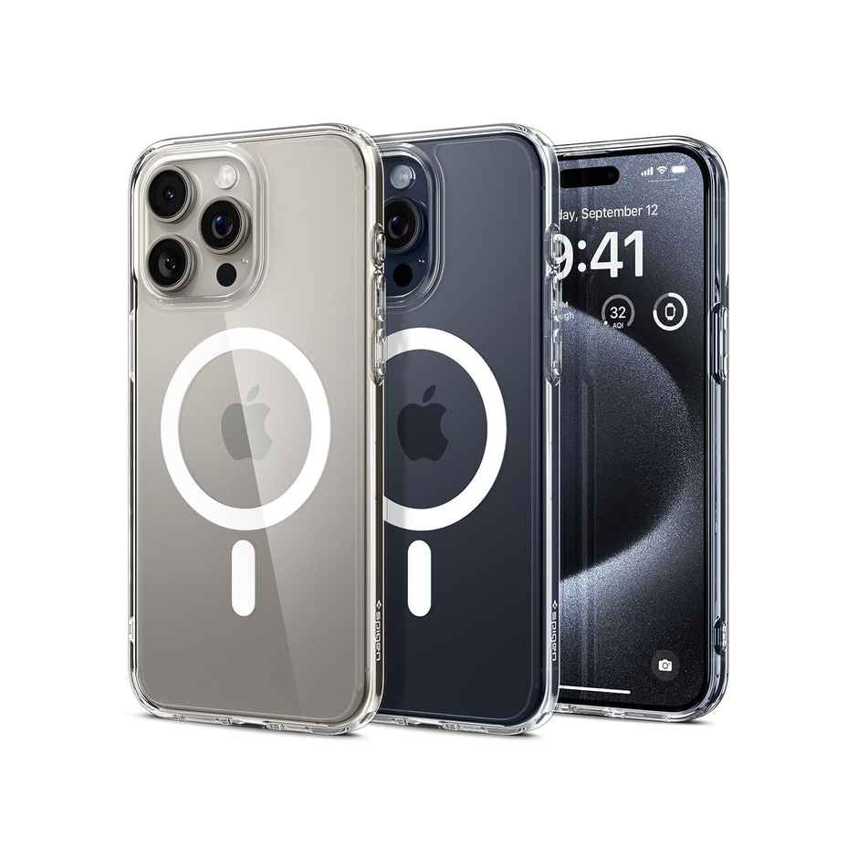 Spigen Ultra Hybrid Back Case For iPhone 15 Pro (TPU +Poly Carbonate|White) | MagSafe Compatible