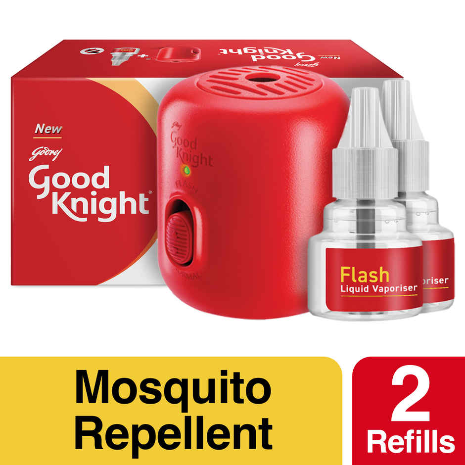 Good Knight Flash | 1 Machine + 2 Refills| Liquid Vaporiser Mosquito Repellent
