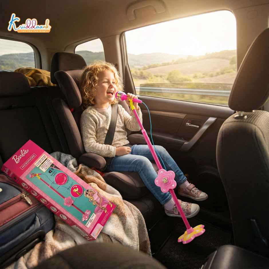 Kriiddaank Barbie Kids Microphone With Adjustable Stand MP3, Mic & Speaker Connection -106 cm