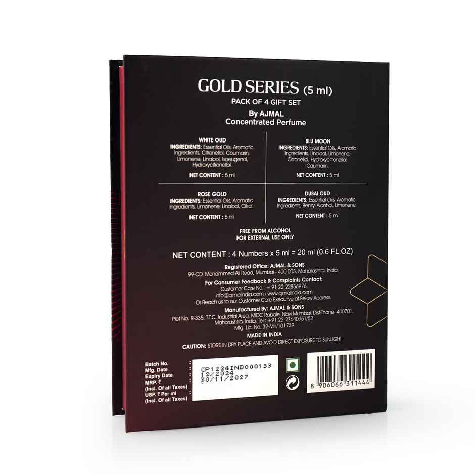 Ajmal Gold Series Attar Perfume Gift Set For Men & Women