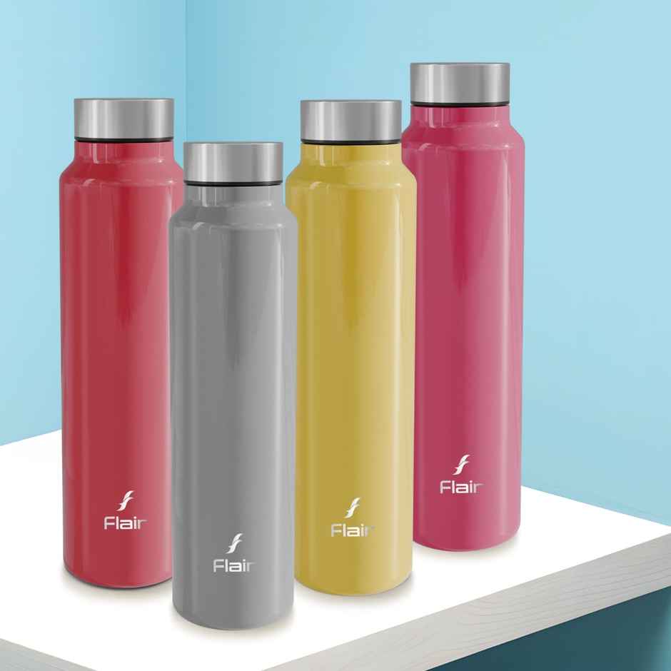 Flair Jazz 1000 Bis Certified Stainless Steel Water Bottle | 970 ml | Yellow