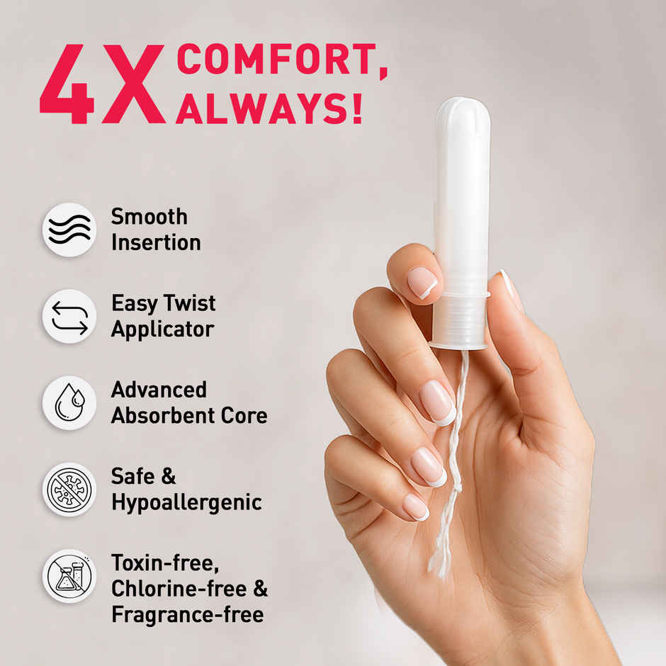 Sirona Applicator Tampon for Women | Normal Flow | Easy Insertion | Rash, Toxin & Fragrance Free | 8 Hours Leak Protection