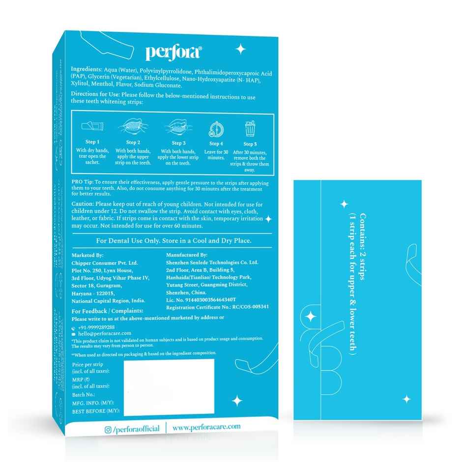 Perfora Teeth Whitening Strips - For Safe & Effective Teeth Whitening