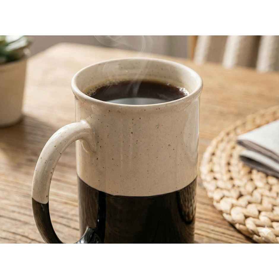 BlackCarrot Black & White Tall Mug Set | Animal Bone Ash Free Stoneware