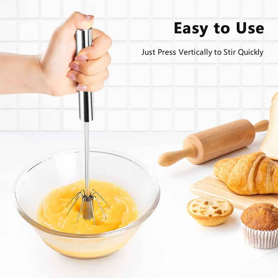 Kuber Industries Automatic Steel Hand Blender for Coffee | Soup | and More