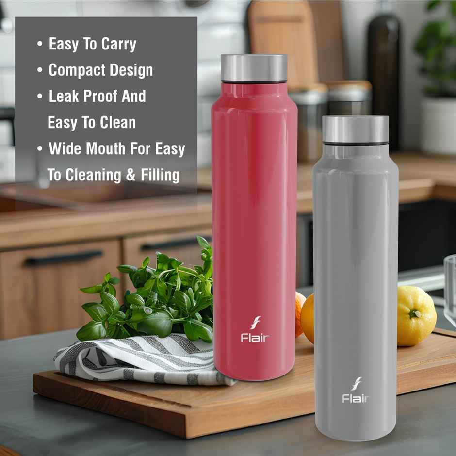 Flair Jazz 1000 Bis Certified Stainless Steel Water Bottle | 970 ml | Yellow