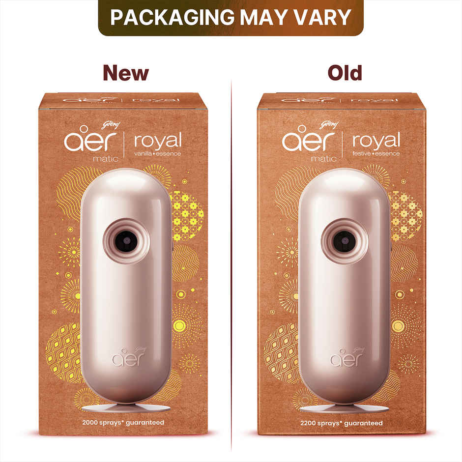 Godrej aer Matic Combi Room Freshener | Royal Vanilla Essence | Machine + Refill