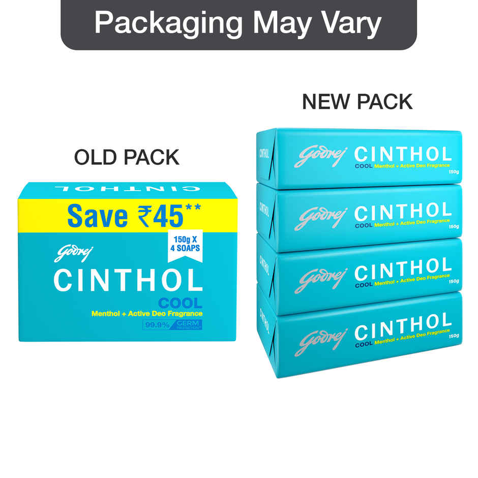 Cinthol Cool Bath Soap - Grade 1 Soap - For All Skin Types