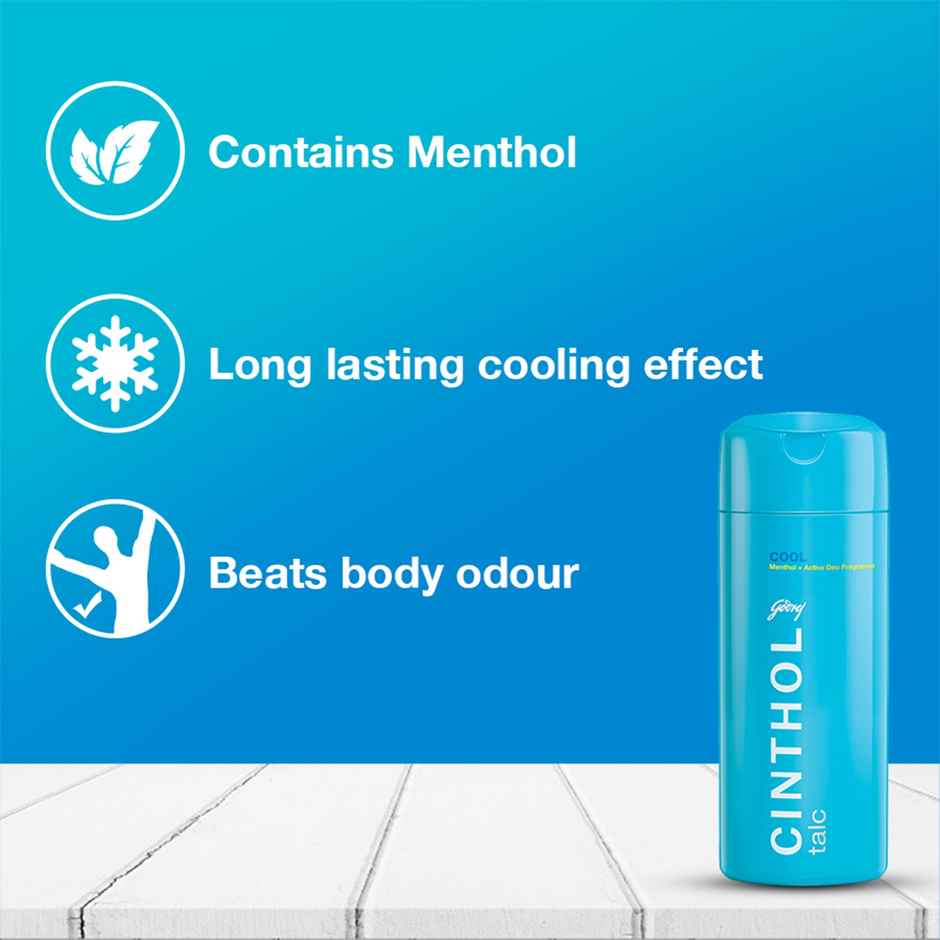 Godrej Cinthol Cool Talcum Powder Superior Germ Protection Insta Deo Fragrance