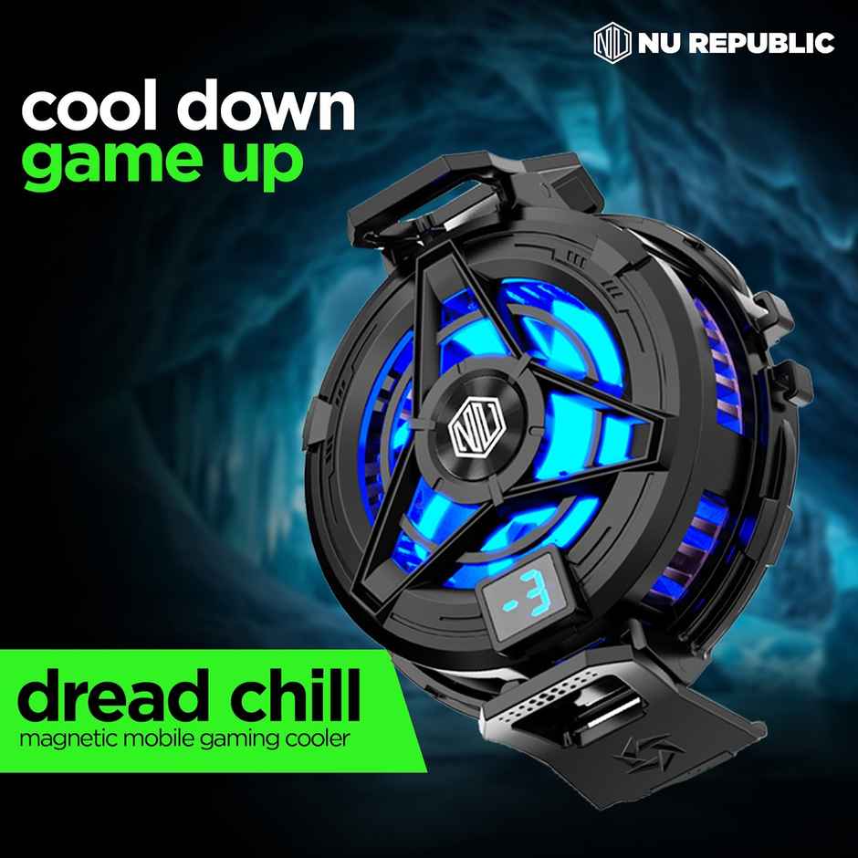 Nu Republic Dread Chill Magnetic Mobile Gaming Cooler with Led Temperature Display (Black)