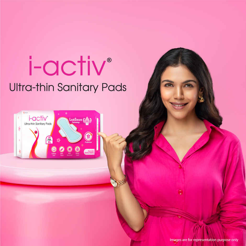 I-Activ Ultra Thin Sanitary Pads XXL | Cottony Soft | Anti-Rash | Heavy Flow Protection