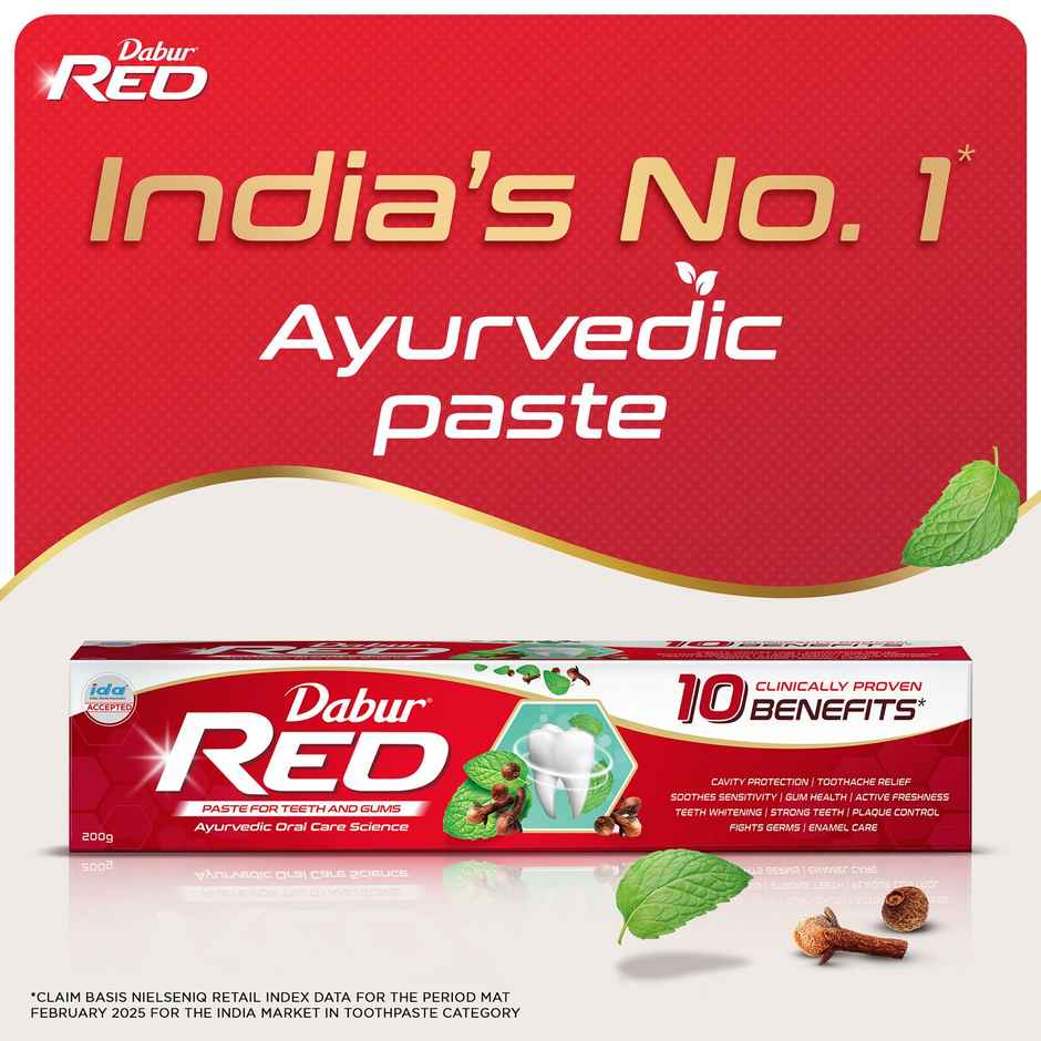 Dabur Red India's No.1 Ayurvedic Fluroide Toothpaste