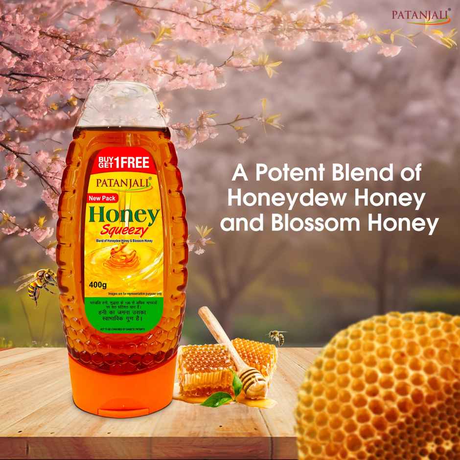 Patanjali Natural Honey Squeeze Pack- No Added Sugar