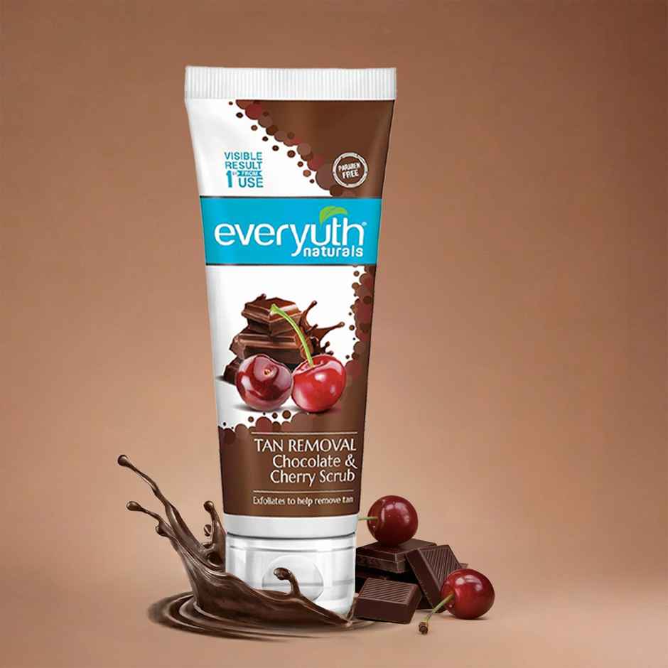 Everyuth Naturals Tan Removal Scrub - Chocolate & Cherry Dtan, Paraben Free