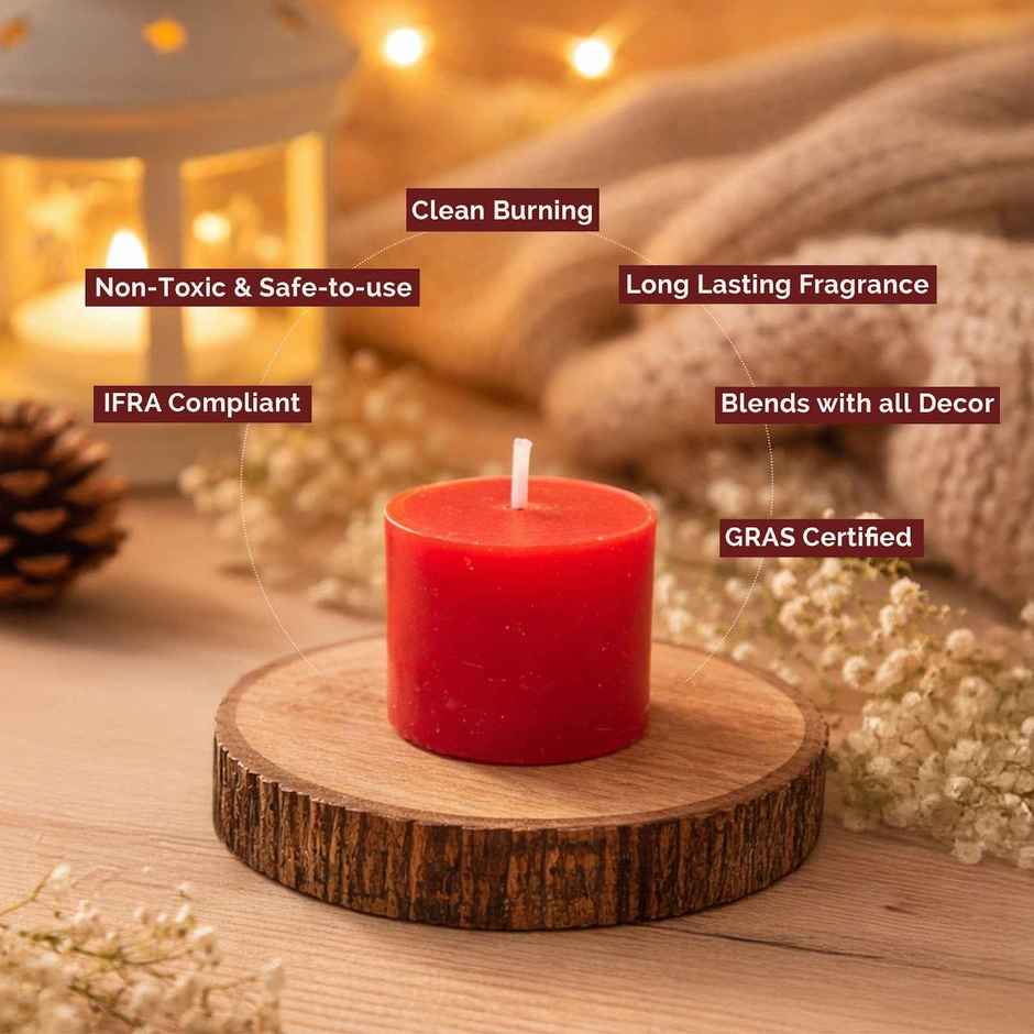 IRIS Rose Fragranced Votive Candle | Red