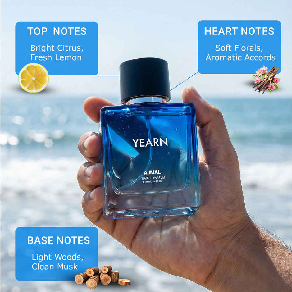 Ajmal Yearn Eau De Perfume Aquatic Perfume | Long Lasting Scent Spray | Party Wear Gift For Men