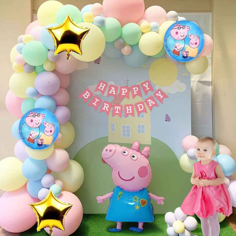 Peppa Pig Theme Birthday Decor With Foil Balloon Set | Special You