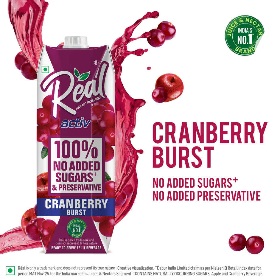 Real Activ Cranberry Juice | No Added Sugars & Preservatives