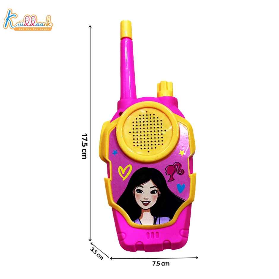 Kriiddaank Barbie Walkie Talkie for Kids 100 ft Range 2 Pack Battery Operated Communication Toy