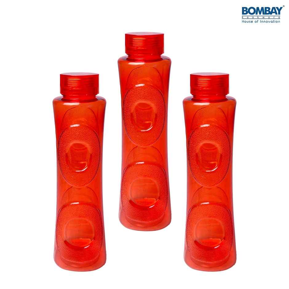 Topaz BPA-free Plastic Water Bottle | Set of 3 pcs, Each 1000 ml | Red
