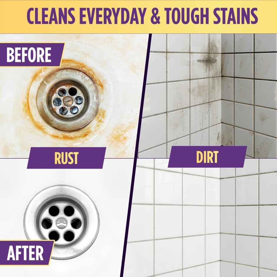 Harpic Original Toilet Cleaner Liquid (600ml) & Harpic Bathroom Ultra 10X Tough Stain Remover Petal (500ml) Combo