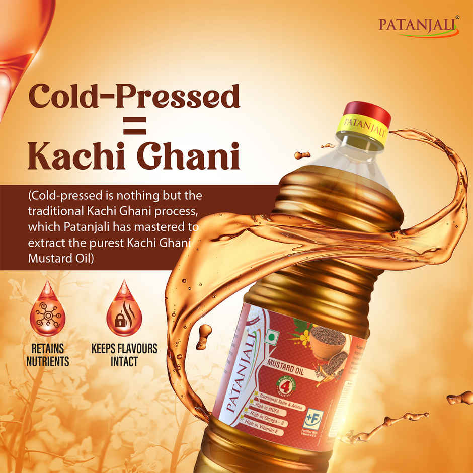 Patanjali Kachi Ghani (Cold Pressed) Mustard Oil - Sarson Ka Tel