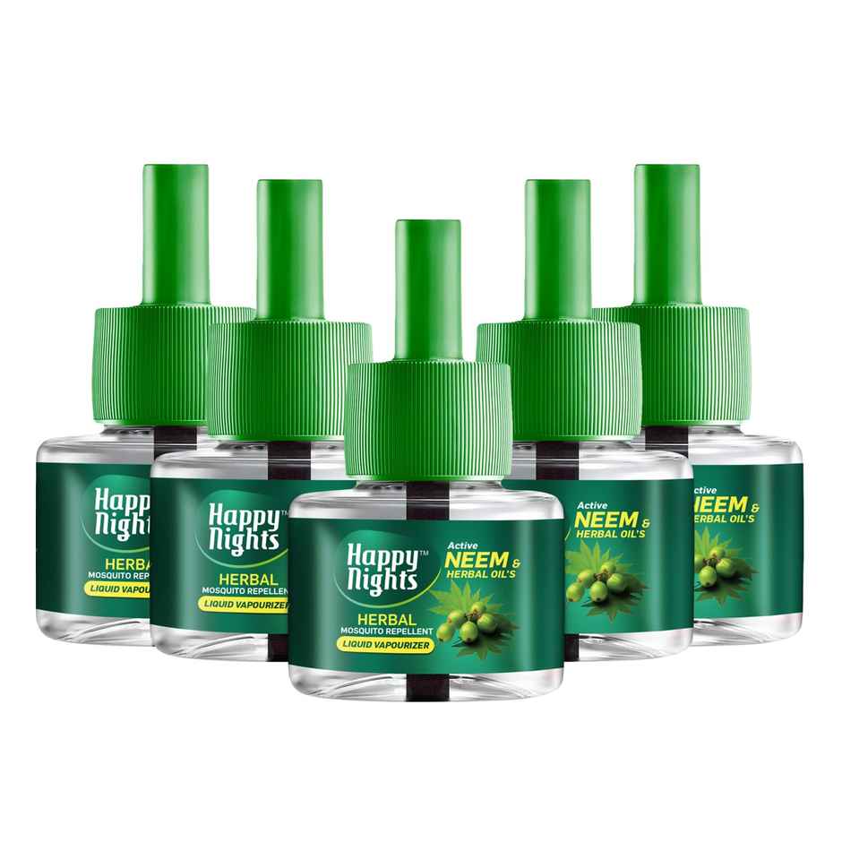 Happy Nights Neem & Herbal Mosquito Repellent Refill | Safe for Kids