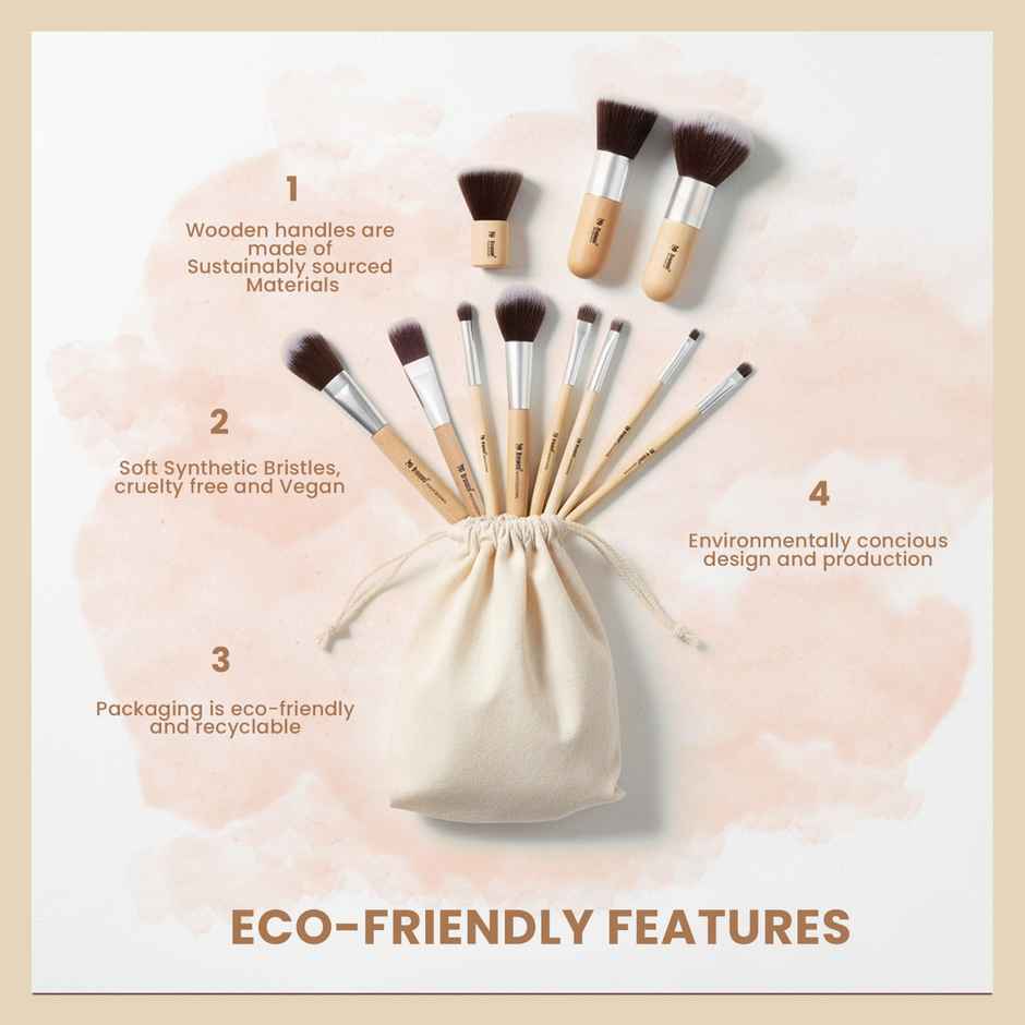 Bronson Professional Makeup Brush Collection | Synthetic Brushes with Storage Bag