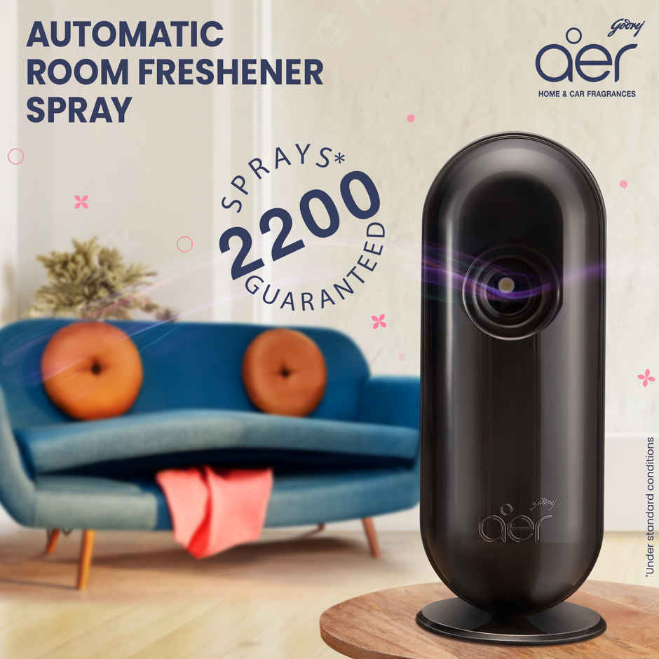 Godrej Aer Matic Kit (Machine + 1 Refill) - Automatic Room Fresheners - Violet Valley Bloom(225ml) & Godrej Aer Matic Refill - Automatic Room Fresheners - Cool Surf Blue(225ml) Combo