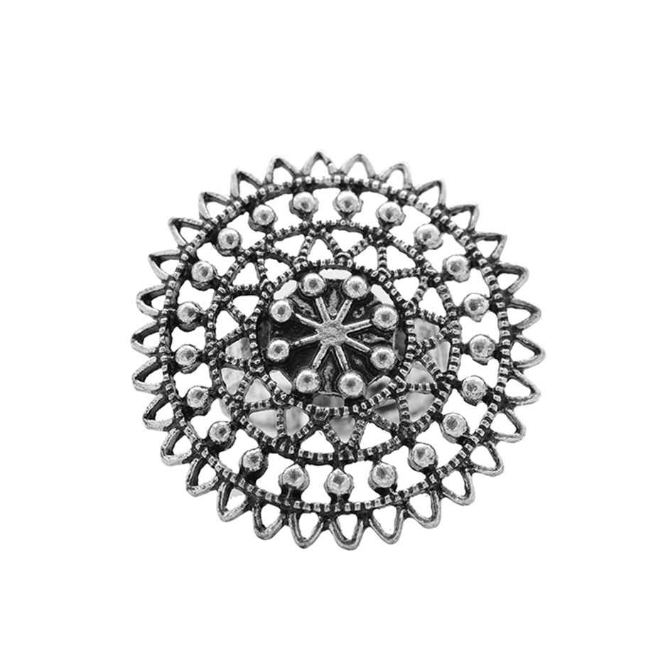 Teejh Ava Silver Oxidized Filigree Ring