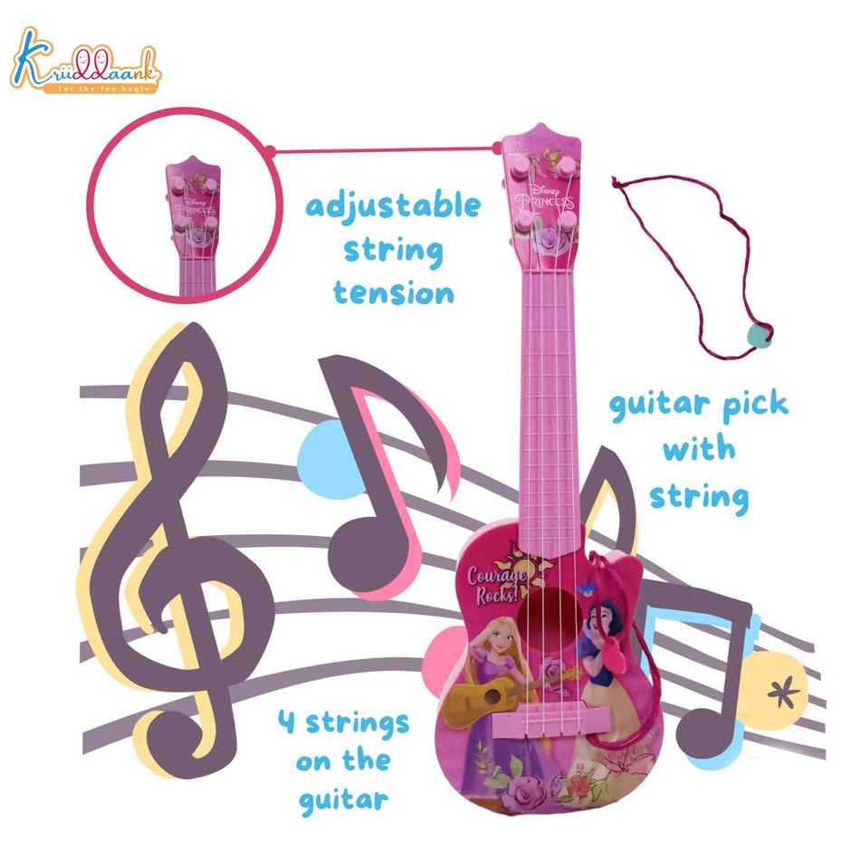 Kriiddaank Disney Princess My First Guitar, 4 Strings - 19 Inch ; 48 cm, Perfect for Beginers