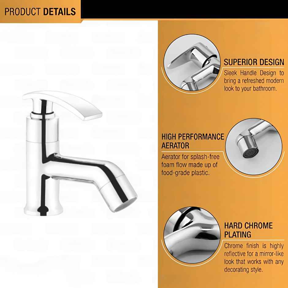 Clayplus Cello Pillar Faucet Suitable For WallHung Basin | Table Top Basin | Pedestal Basin