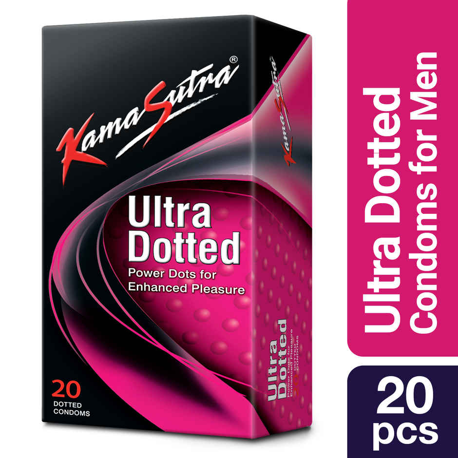 Kama Sutra Ultra Dotted Condoms(20pc) & Kama Sutra Personal Lube Strawberry(50ml) Combo