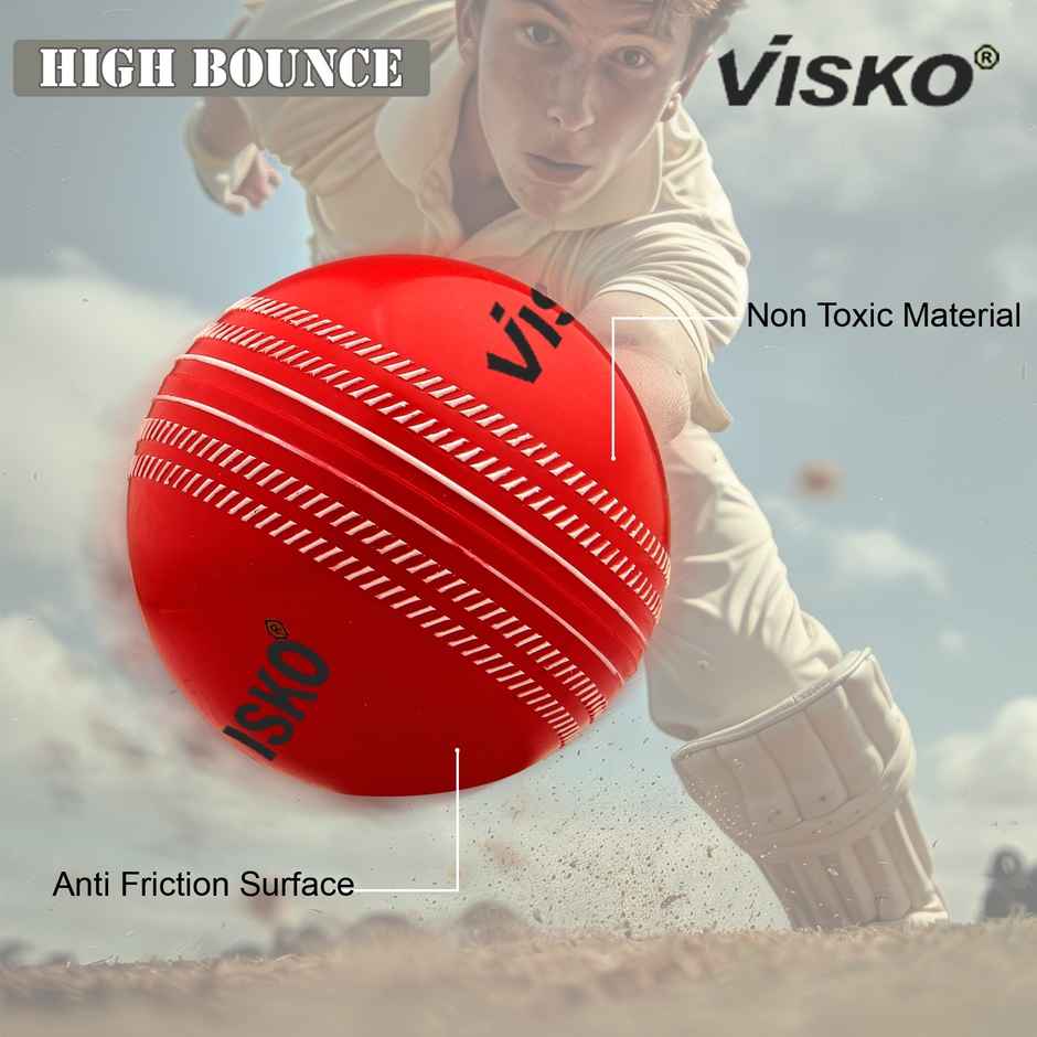 Visko MOI0011 Synthetic Cricket Wind Ball | Pack of 1 | Red