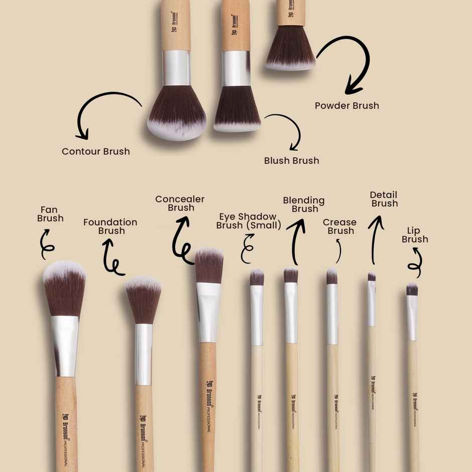 Bronson Professional Makeup Brush Collection | Synthetic Brushes with Storage Bag
