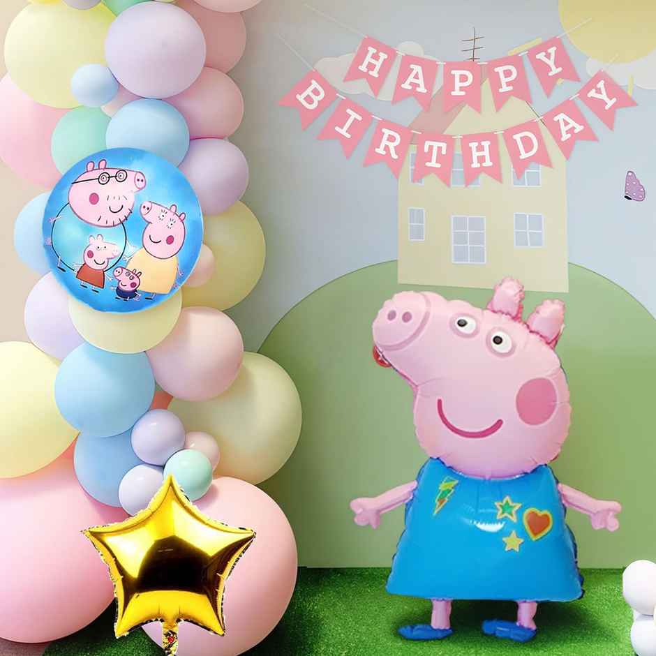 Peppa Pig Theme Birthday Decor With Foil Balloon Set | Special You