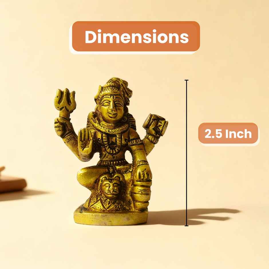 Aksharveda Brass Shiv ji Idol - 2.5 Inch