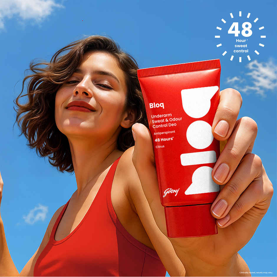 Godrej Bloq Underarm Sweat & Odour Control Deo Citrus | Antiperspirant Stick