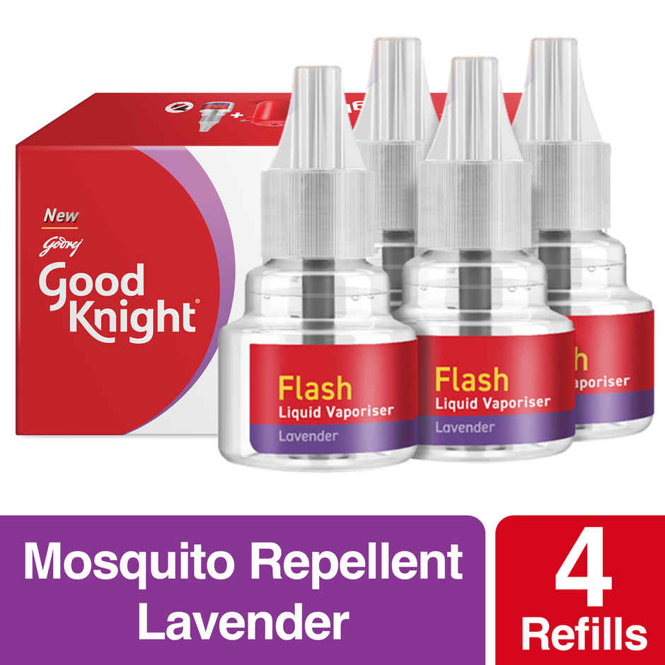 Good Knight Flash Lavendar | 4 Refills | Liquid Vaporiser Mosquito Repellent
